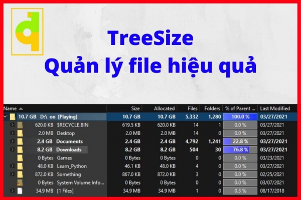 Phần mềm xem kích thước file và thư mục hiệu quả - Treesize Free
