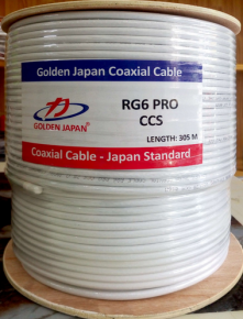 Cáp camera RG6 Pro-CCS GOLDEN JAPAN  (màu trắng)