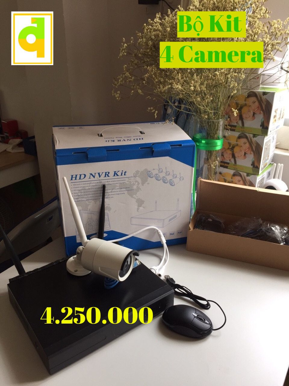 Bộ KIT 4 Camera IP Robo 1.3mpx + Đầu Ghi K1080420