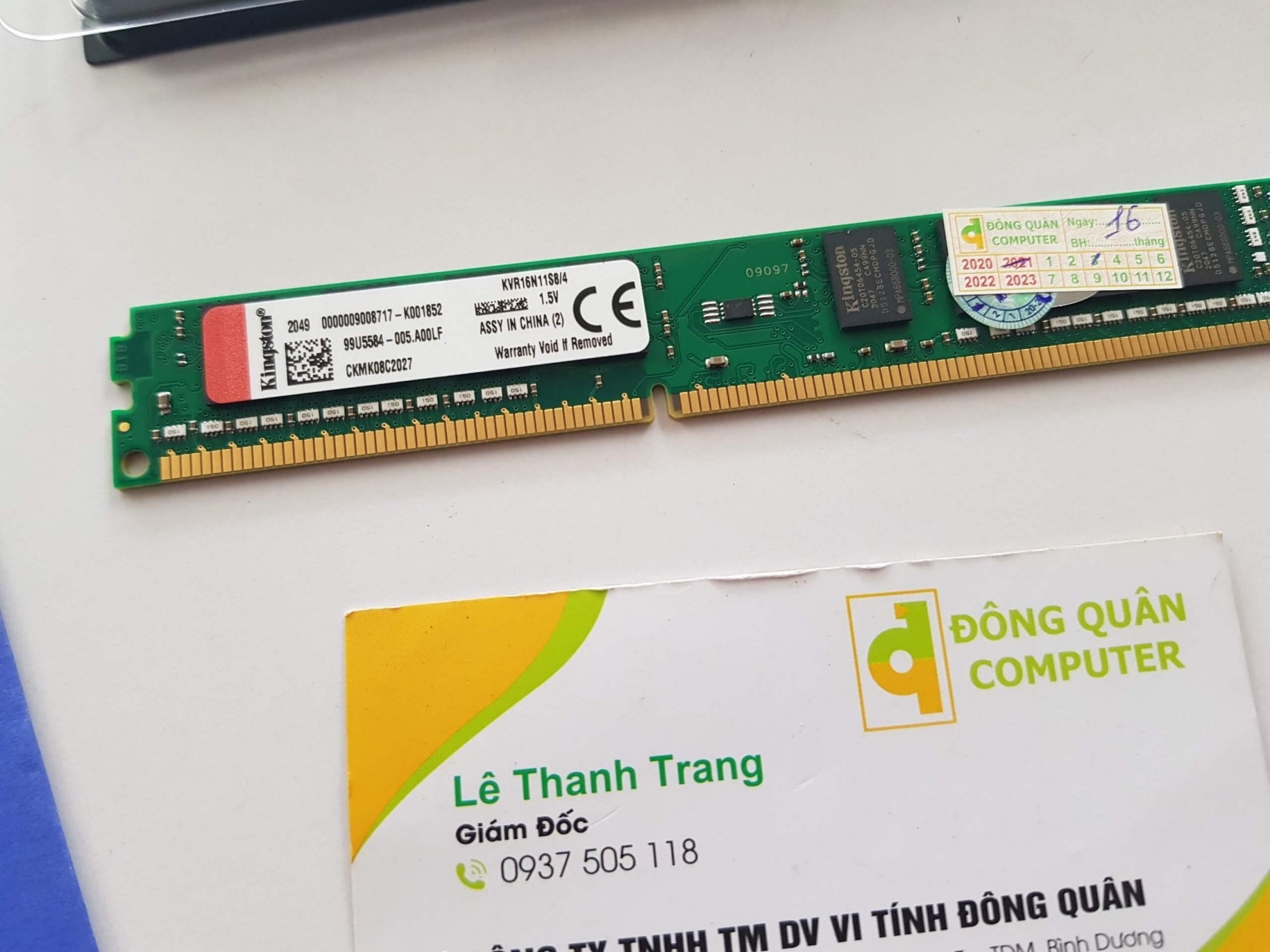 RAM PC KINGSTON Memory Upgrade DDR3 4GB 1600Mhz